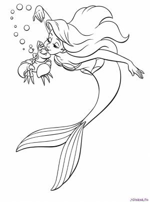 Раскраски Русалки Ариэль