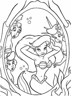 Раскраска русалочка Ариэль