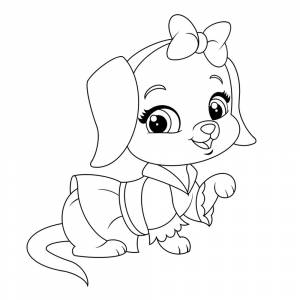 Раскраска Королевский питомец Щенок Люси