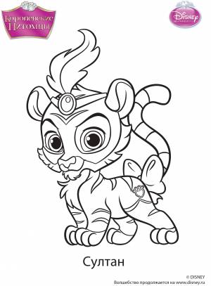 Королевские питомцы раскраска с Султаном