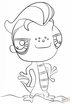 Раскраска Ящерица из мультсериала Маленький зоомагазин