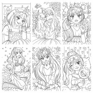 Иллюстрация Раскраска «Кавай»