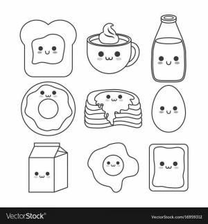 Раскраски Кавайная еда