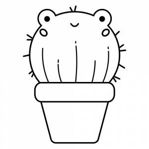Раскраска Милый кактус лягушонок