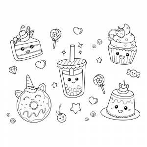 Раскраска Милые вкусняшки