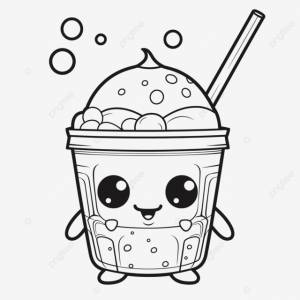 рисунок милая каваи раскраска страница напиток контур эскиз вектор PNG , кавайный рисунок, рисунок крыла, рисунок кольца PNG картинки и пнг рисунок для й загрузки