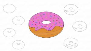 Пончик простым карандашом
