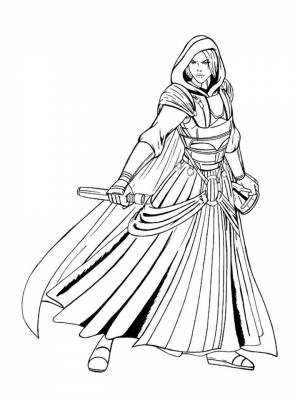 Раскраска Джедай  картинку для девочек