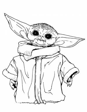 Раскраска Он принадлежит к той же инопланетной расе, что и мастер-джедай Йода