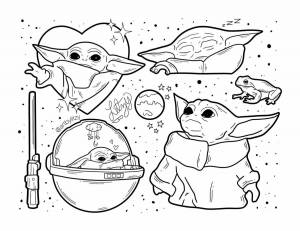 Раскраски Бэби йода