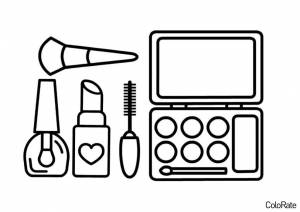 Раскраска Тушь, тени и помадка