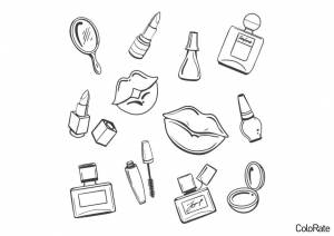 Раскраска Простая косметика