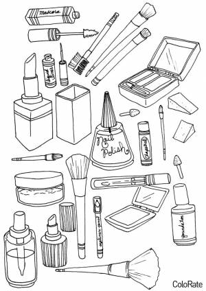 Раскраска Набор для мэйкапа