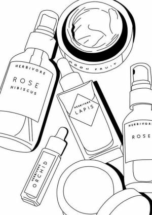 Раскраска Косметика для взрослых