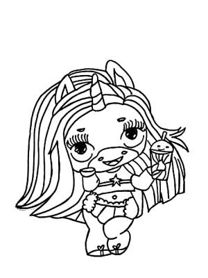 Раскраска Пупси Слайм Единорог