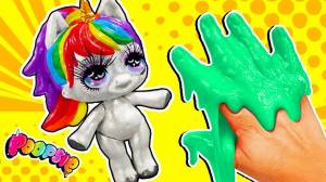 Мини Единорог Poopsie Слайм Критерс СВОИМИ РУКАМИ! ЛАЙФХАКИ с КУКЛАМИ ЛОЛ СЮРПРИЗ!