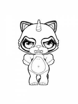 Картинка Пупси Единорог раскраска  для детей