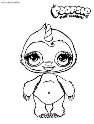 Раскраски Пупси слайм единорог
