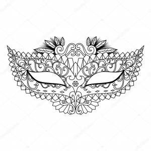 Карнавальная маска Марди Гра для раскраски и других украшений Векторное изображение ©somjaicindy@gmail