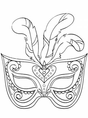 Раскраска Карнавальная маска картинка на листе  онлайн