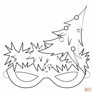 Раскраска Маска новогодней елки