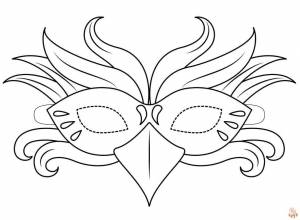 Раскраски Карнавальная Маска Бесплатно Распечатать