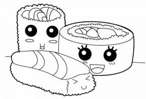 Раскраски Еда с глазками милая