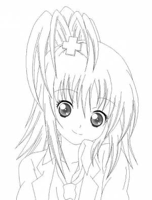 Раскраски Раскраска Милая девочка аниме аниме