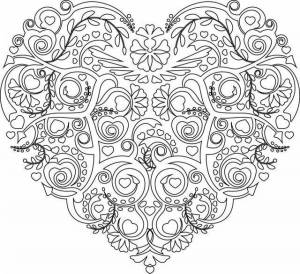 Раскраски Мандала любви
