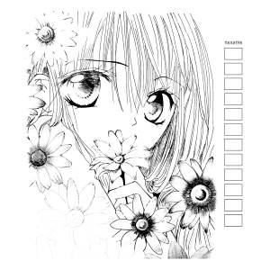 КР Раскраска Аниме для работы маркерами Голубая 99907469