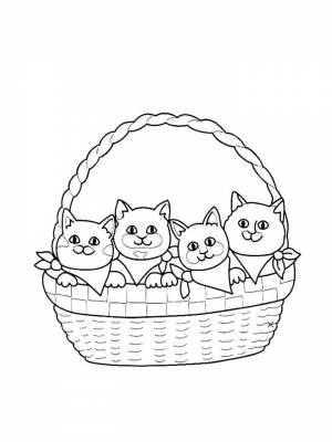 Раскраска Милые Котики   в формате