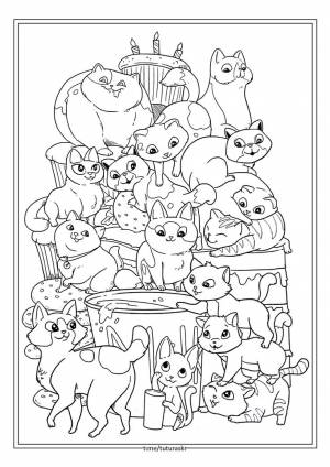 Раскраски Милые котики‍⬛ раскраски раскраскиантистресс раскраскидлявзрослых арт артерапия лайк подписка тво…