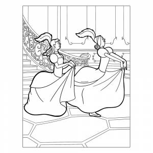 Раскраска Анастасия и Дризелла во дворце