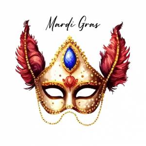 Карнавальная венецианская маска с перьями, цветной рисунок, реалистичная акварельная иллюстрация