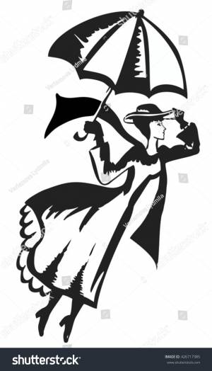 Mary Poppins Woman Umbrella Hat Handink