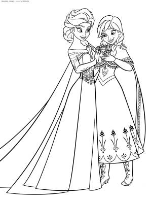 Раскраска Эльза и Анна