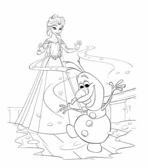 Раскраски Раскраска Эльза и олаф раскраски холодное сердце