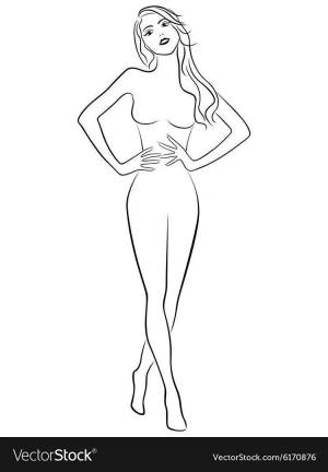 Раскраски Женщина в полный рост