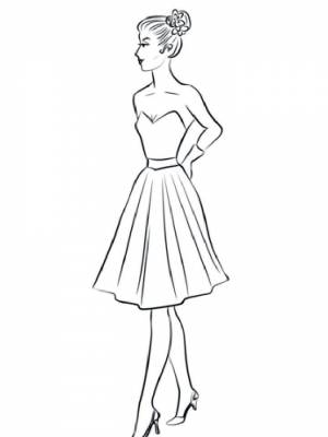 Раскраска Женщина  листе