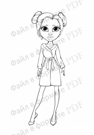 Раскраска Девушка Разукрашка