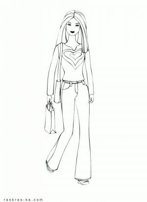 Раскраски Человека в полный рост девушка