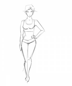 Рисунок женщины карандашом в полный рост