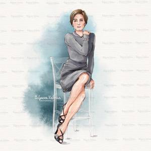 Иллюстрация девушка в полный рост