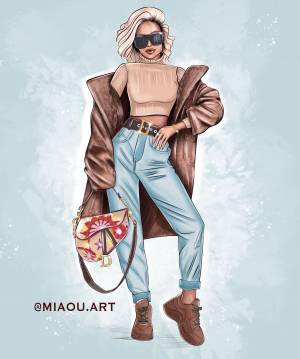 Девушка Арт в полный рост