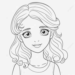 рисунок раскраска девушка с длинными кудрявыми волосами раскраски контур эскиз вектор PNG , рисунок крыла, девушка рисует, рисунок кольца PNG картинки и пнг рисунок для й загрузки