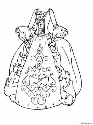 Раскраска платье 6