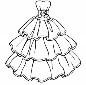 Раскраска платье принцессы