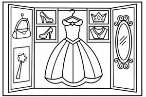 Раскраска Платье принцессы