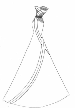 Раскраска модное платье