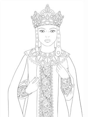 Раскраска скетчбук OUTLINES Красна девица Стильные и модные русские наряды и платья OUTLINES